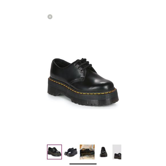 Dr. Martens 1461 Quad Platform Retro Black Smooth Shoes Size 9 New Without Box - Picture 8 of 8